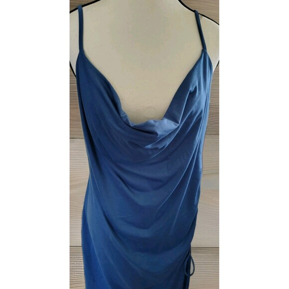 Shein Curve Dress Size 1XL Blue Sleeveless Scrunch Side - Picture 2 of 6